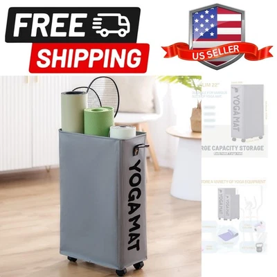 Estantes de almacenamiento de esterilla de yoga, estante de almacenamiento de gimnasio en casa para rodillo de espuma, correa de yoga y... Foto 1 de 4