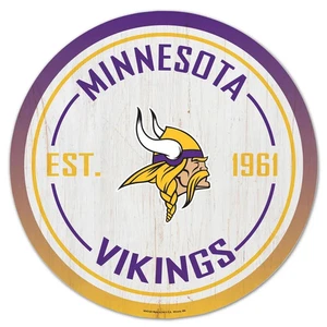 MINNESOTA VIKINGS 14" DIAMANTE REDONDO MADERA LETRERO DE WINCRAFT - Imagen 1 de 2