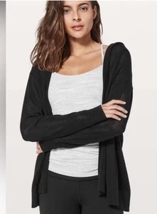 Lululemon Still Movement Wrap Hooded Cardigan Open Knit Size 8 Women’s - Picture 1 of 8