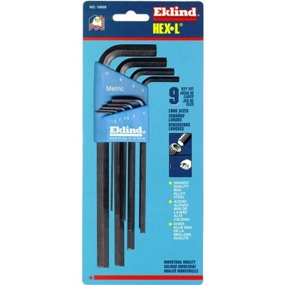 Eklind Metric Hex-L Key Set 9 - Long Arm Allen Key - Image 1 of 2