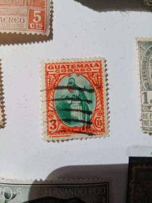 Estampilla postal de Guatemala 1935 3 quilates postal guatemalteca vintage pavo real verde Foto 1 de 3