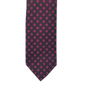 Brioni Men's Smooth Silk Tie Black with Fuchsia Polka Dots Handmade Luxury - Picture 1 of 8