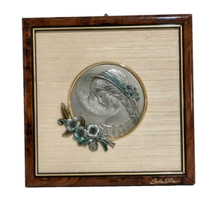 Vintage & signiert Zinn Frau Flachrelief Portrait von Etains Du Prince - Bachet - Bild 1 von 6