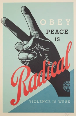 Shepard Fairey (Obey) : Radical Peace - Lithografie Originell Unterzeichnet - Bild 1 von 4
