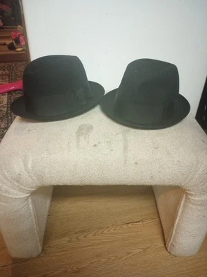 Resistol And Stetson Royal De Lux Stingy Brim Fedora's Sz 7 1/8 - Image 1 of 4