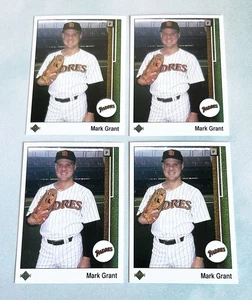 Mark Grant 1989 Upper Deck #622 San Diego Padres (4 Card Lot) - Picture 1 of 2