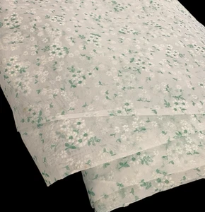 Transparenter Chiffon Stoff Vintage strukturiert weiß Blumen Dessous Kleid Braut 46" BTY - Bild 1 von 9