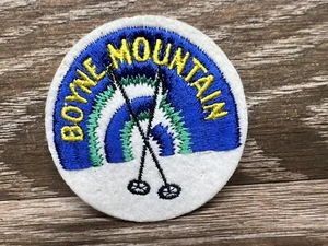 Vintage Ski Patch Boyne Falls Michigan Mountain Downhill Snow Poles Embroidered - Picture 1 of 2