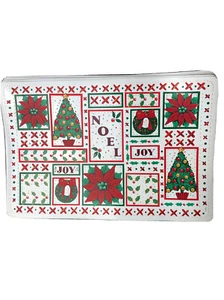 "6 manteles de vinilo vintage árboles de Navidad flores de pascua 17 1/2"" x 11 1/2""" - Imagen 1 de 2