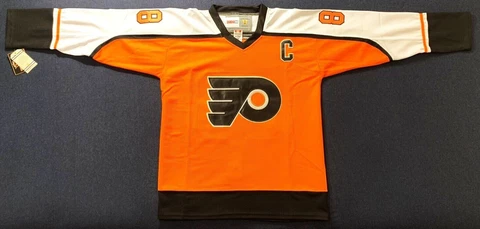 1997 Eric Lindros Philadelphia Flyers Orange Jersey Size Men's Medium Cover