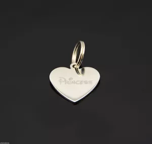 Custom Engraved Personalized Stainless Steel Sm Heart Shape Dog Tag Pet ID Name - Picture 1 of 2