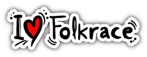 "Calcomanía pegatina para parachoques de coche I Love Folkrace - ""TALLAS" - Imagen 1 de 1