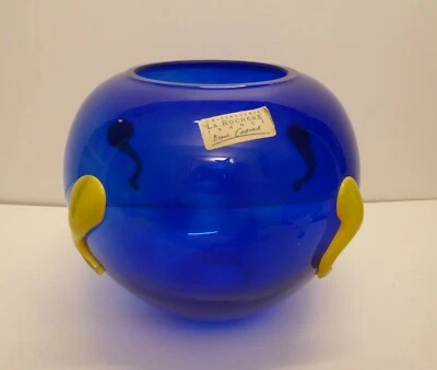 JARRÓN DE CRISTAL ARTE RARO MEMPHIS LA ROCHERE FRANCIA ARTISTA PIERRE CASENOVE DE COLECCIÓN Foto 1 de 4