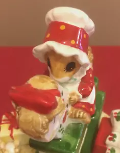 1983 Gorham Priscilla Hillman Babys erste Weihnachten Merry Mouse Geschenk Spieluhr - Bild 1 von 12