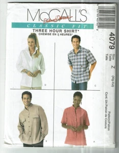 Mccalls #4079 Palmer Pletsch Unisex Shirts mit Variationen Muster Gr: Xlg- Xxl - Bild 1 von 2