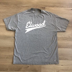 ELWOOD Y2k Vintage Skateboard Tee Shirt t-shirt Sz XL Grey With White Logo - Picture 1 of 9