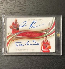 2019-20 IMMACULATE Dennis Rodman Tony Kukoc Dual Dual Auto #/49 on card