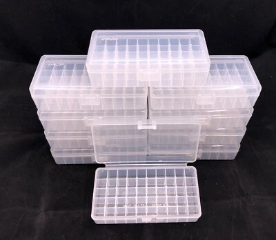 Caja de munición de plástico (lote de 10) 50 redondas, 38 especiales / 357 mag, hecha en EE. UU., MP-50 Foto 1 de 4