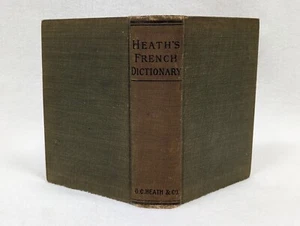 1903 Heath's French & English Dictionary Antique HC Reference Book 1200+ pages - Picture 1 of 9
