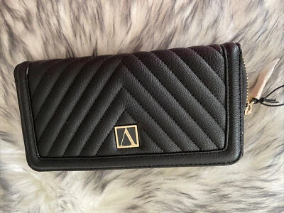 Victoria's Secret Grande Edredón en V Cremallera Alrededor Teléfono Celular Billetera Negro Estuche para Tarjetas Nuevo Foto 1 de 4