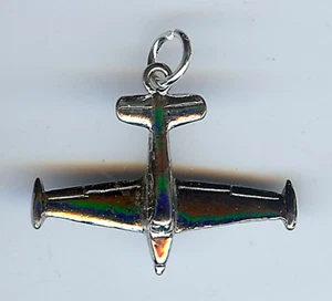 VINTAGE DIMENSIONAL STERLING SILVER AIRPLANE CHARM - Picture 1 of 2