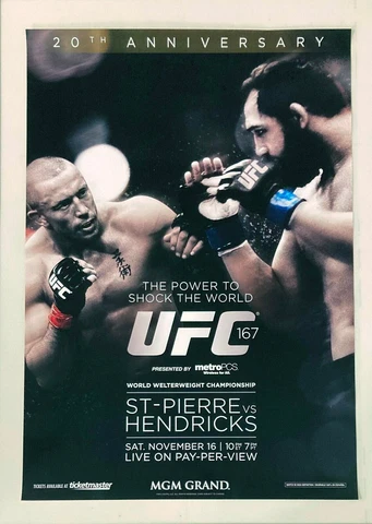UFC 167 Poster, Georges St-Pierre, Johny Hendricks, GSP, MMA Cover