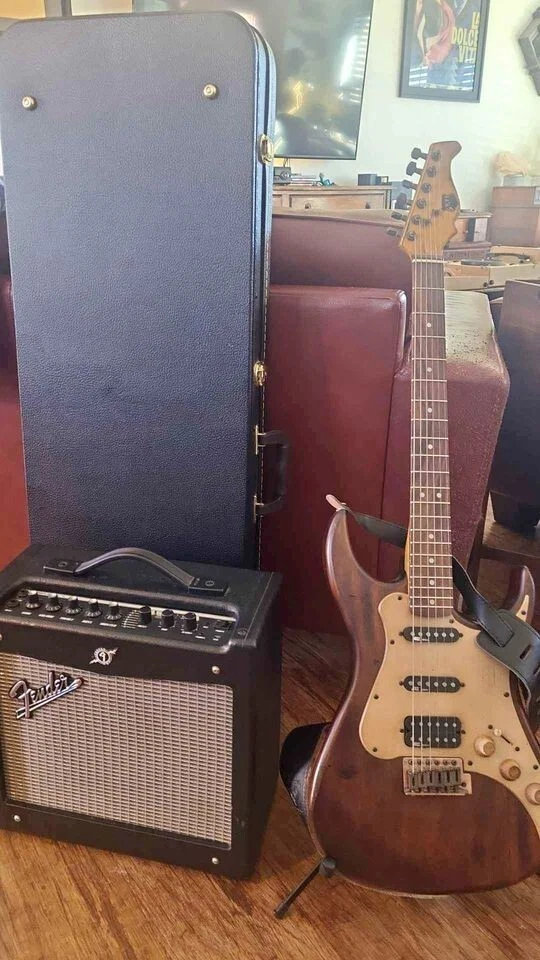 Axl Electric Guitar, Fender Amp, Stand, & Case - Image 1 of 4