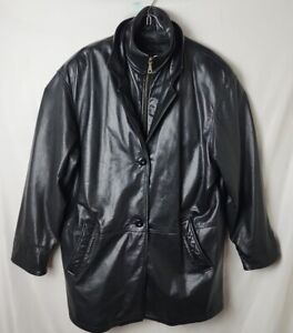 Wilson Men L Brown Leather Full Zip Thinsulate Coat Jacket