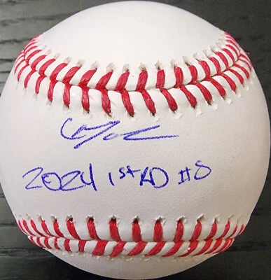Christian Moore Autographed Rawlings OMLB Baseball Inscribed 2024 1st Rd #8 - Image 1 of 4