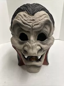 Rare Vintage Halloween Light Up Keramik Dracula großer Kopf Dekoration Vampir - Bild 1 von 12