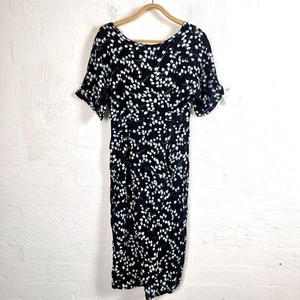 ASOS MATERNITY Womens Midi Dress Size 8 Navy Blue/White Floral Short Sleeve - Picture 1 of 11