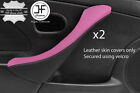 Black And Pink Door Handle Real Leather Cover Fits Mazda Mx5 Mk2 Miata 25 01 05