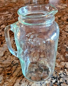 Vintage Golden Harvest Mason Jar Clear Glass Pitcher - 9 1/4" Tall - Picture 1 of 6