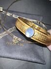 NEW Julie Vos Hinged Bangle with Chalcedony Blue Stone & 24k Plated NWOT RETIRED