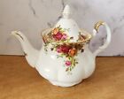 Vintage Royal Albert Large Teapot Bone China Old Country Roses with Small Chip