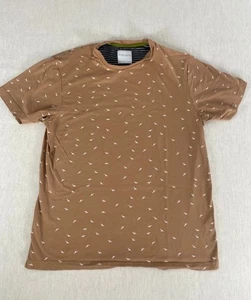 Denim & Flower Ricky Singh T-Shirt Mens Medium Brown Bird Print Crew Neck - Foto 1 di 9