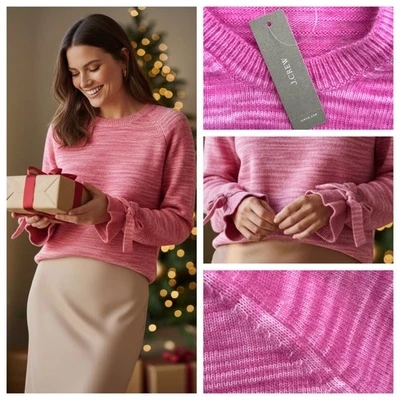 Suéter J Crew Rosa Mármol Mujeres Lana Alpaca Suéter Puño Corbata Mediano Vacaciones Nuevo con Etiquetas Foto 1 de 4