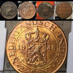 INDIAS HOLANDESAS 1826 1858 1859 1860 1945 lote de 5 monedas - Imagen 1 de 11