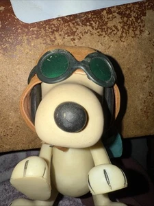 Vintage Peanuts Snoopy Dog Aviator Pilot Toy. Jointed With Goggles Scarf. 1966 - Picture 1 of 4