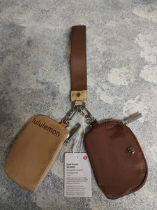 Lululemon Dual Wristlet Brown Wallet Keychain for Travel - Picture 1 of 2