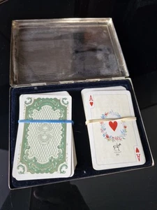 L@@K Vintage silver plate Playing Card Case With Playing Cards L@@K - Picture 1 of 6