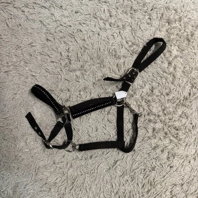 Halter de caballo de nailon tamaño completo negro brillante Horze Foto 1 de 3