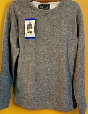 Jachs New York Men's Crew Neck Long Sleeve Fleece Sweatshirt, Gray, Size L - Image 1 of 4