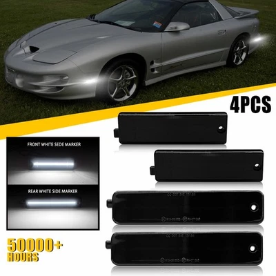 4x Luces de señalización laterales blancas delanteras traseras LED ahumadas para Pontiac Firebird 1998-2002 Foto 1 de 4