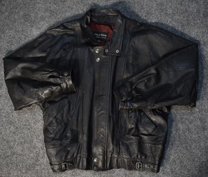 Wilsons Lederjacke Herren Größe Extra Large XL Full Zip Snap Schwarz Motorrad - Bild 1 von 11
