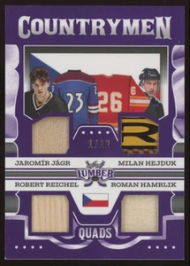 JaromIr Jagr Milan Hejduk /12 Countrymen Quads Purple Stick 2021-22 Leaf Lumber - Picture 1 of 3