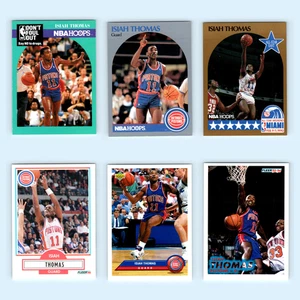 Isiah Thomas Lote 6 Tarjetas de Baloncesto 1990 Aros Detroit Pistons Set Colección Casi Nuevo - Imagen 1 de 8