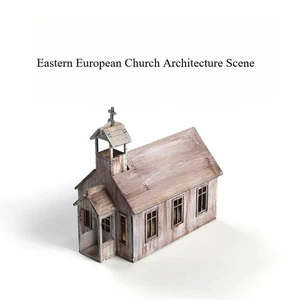 1:72 Osteuropäische Kirche Architektur Szene Holz zusammengebautes Modell - Bild 1 von 7