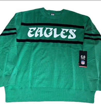 Nuevo con etiquetas NFL Philadelphia Eagles Kelly Verde Retro Entrenadores Suéter $80 Para hombres S Foto 1 de 4