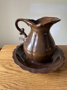 Frankoma Pottery Small Pitcher (40A) & Small Basin (40B) - Picture 1 of 2